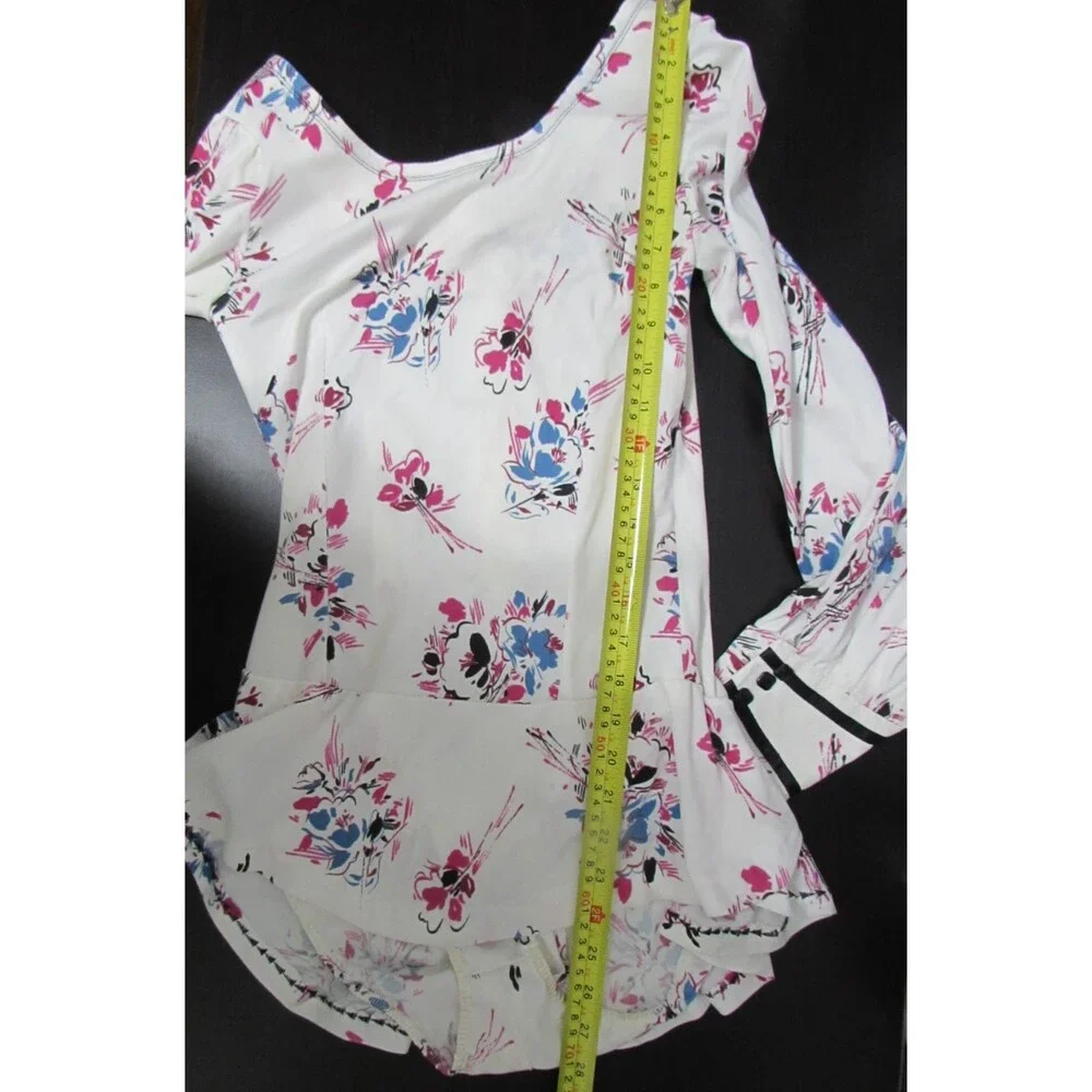Vintage skating 3 dresses collar floral orange blue short s 70's Blue roller ice